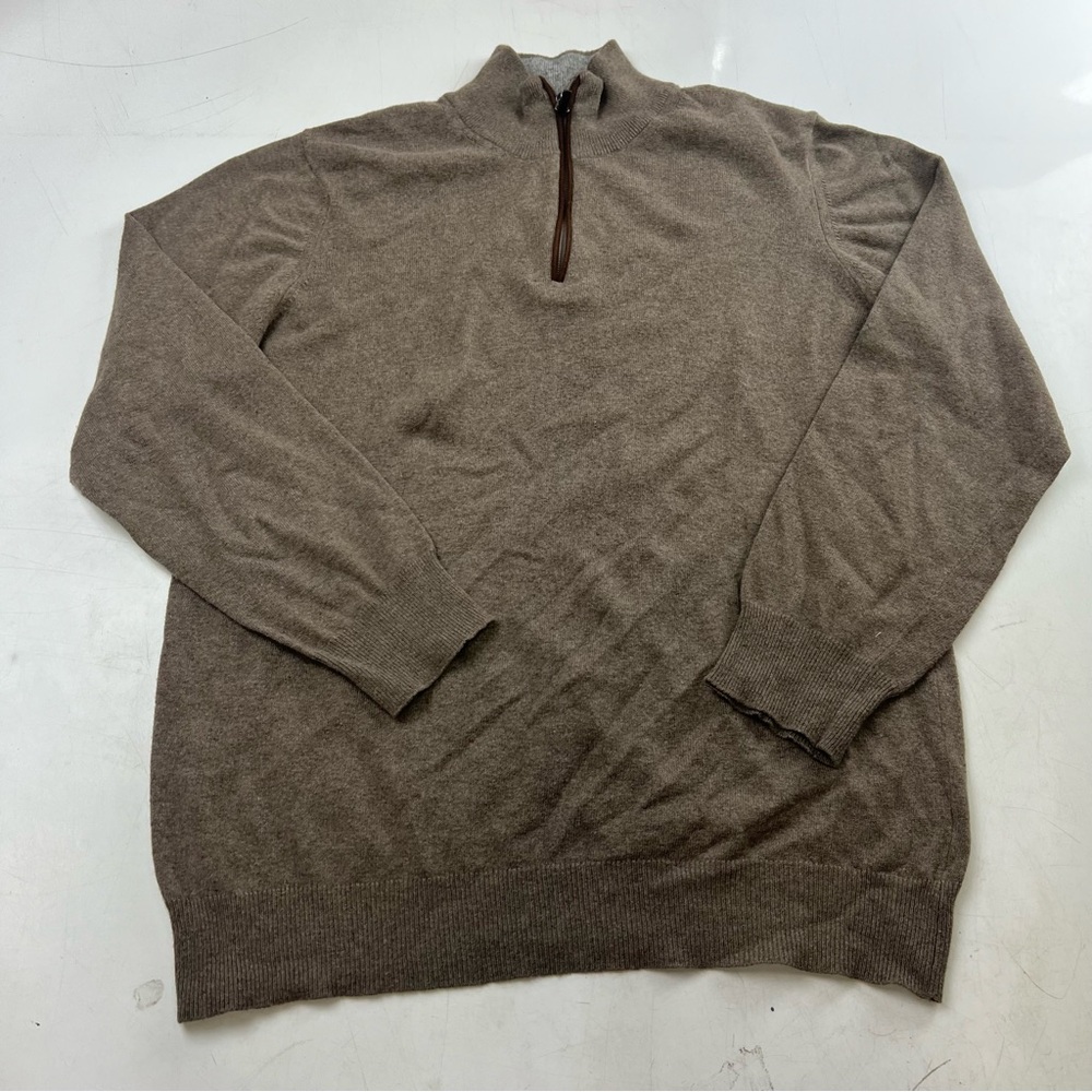 Filippo Riberti men’s brown cashmere half zip up L L128-59